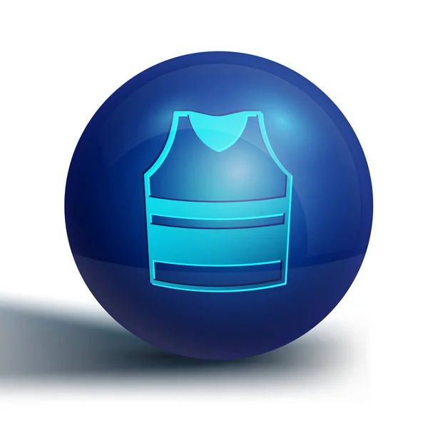 Blue Undershirt Icoon Geïsoleerd Witte Achtergrond Blauwe Cirkel Knop Vector — Stockvector