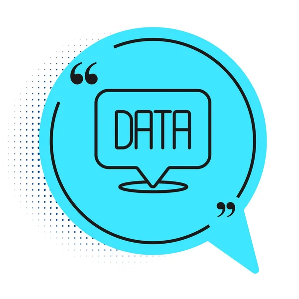 Black Line Data Analysis Icon Isolated White Background Business Data — Stockvektor