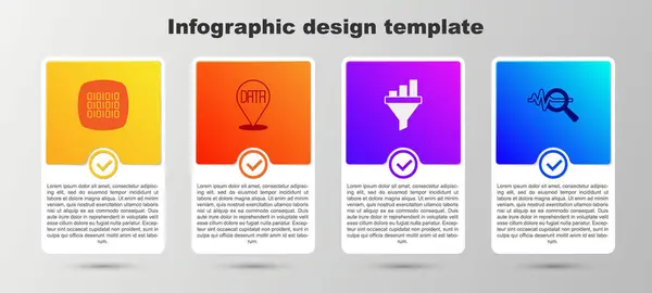 Définir Code Binaire Analyse Des Données Entonnoir Vente Avec Graphique — Image vectorielle