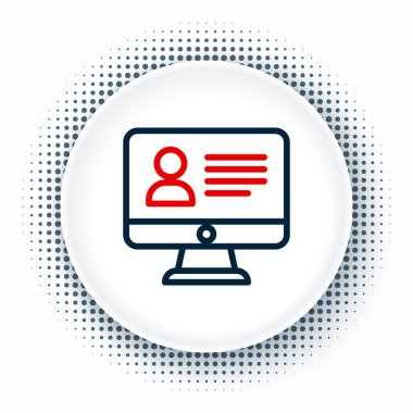 Çevrimiçi Sınıf simgesi beyaz arkaplanda izole edildi. Çevrimiçi eğitim kavramı. Renkli taslak konsepti. Vektör.