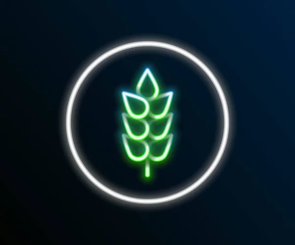 Zářící Neonová Řada Obiloviny Posázené Rýží Pšenicí Kukuřicí Ovsem Žitem — Stockový vektor