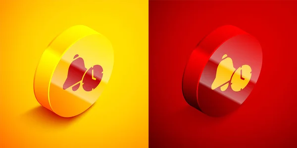 Isometrica Icona Sveglia Isolato Sfondo Arancione Rosso Svegliati Svegliati Segnale — Vettoriale Stock