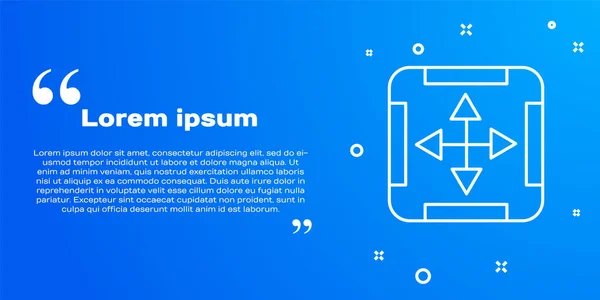 Weiße Linie Flächenmessung Symbol Isoliert Auf Blauem Hintergrund Vektor — Stockvektor