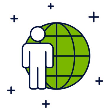 Beyaz arka planda izole edilmiş ana hatlı kafa avlama simgesi. İş hedefi ya da İstihdam tabelası. İş için insan kaynakları ve adam toplama. Vektör.