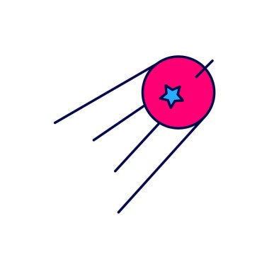 Doldurulmuş uydu ana simgesi beyaz arkaplanda izole edildi. Vektör.