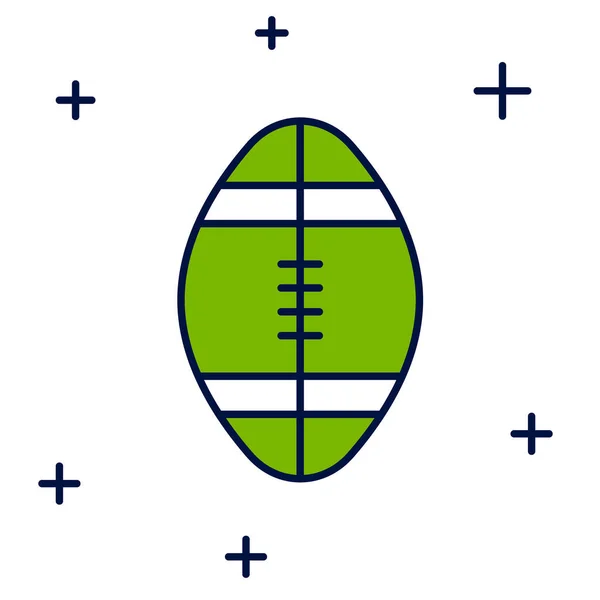Filled Outline Rugby Ball Icon Isolated White Background Vector — Vetor de Stock
