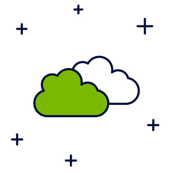 Filled Outline Cloud Icon Isolated White Background Vector — 图库矢量图片