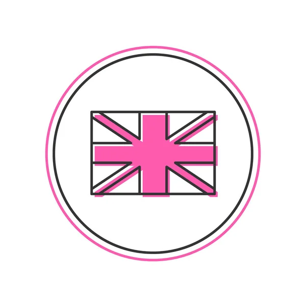 Filled Outline Flag Great Britain Icon Isolated White Background Flag — Stock Vector