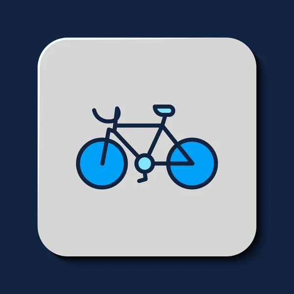 Esquema Rellenado Icono Bicicleta Aislado Sobre Fondo Azul Carrera Bicicletas — Vector de stock