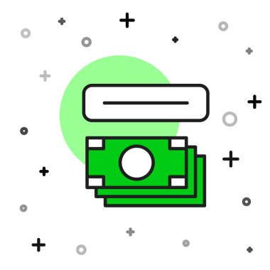 Filled outline ATM - Automated teller machine and money icon isolated on white background. Vector.