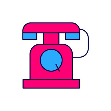 Doldurulmuş ana hat telefon ahizesi simgesi beyaz arkaplanda izole edildi. Telefon işareti. Vektör.