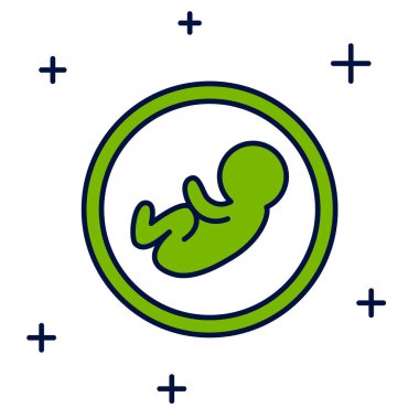 Doldurulmuş ana hatlı Bebek simgesi beyaz arkaplanda izole edildi. Vektör.