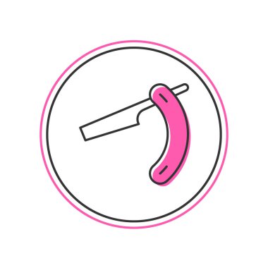 Beyaz arkaplanda izole edilmiş düz jilet simgesi. Berber dükkanı sembolü. Vektör.