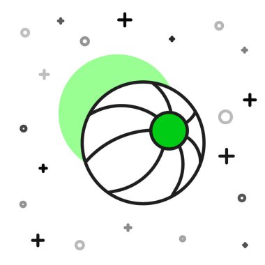 Doldurulmuş plaj topu ikonu beyaz arka planda izole edilmiş. Çocuk oyuncağı. Vektör.