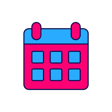 Doldurulmuş seyahat planlama takvimi ve beyaz arka planda izole edilmiş uçak simgesi. Planlanmış bir tatil gezisi. Vektör.