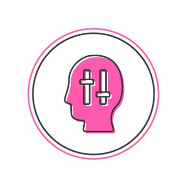 Beyaz arka planda izole edilmiş psikoloji ikonundaki soruna özet oluşturuldu. Bulmaca. Akıl sağlığı terapisi. Vektör.