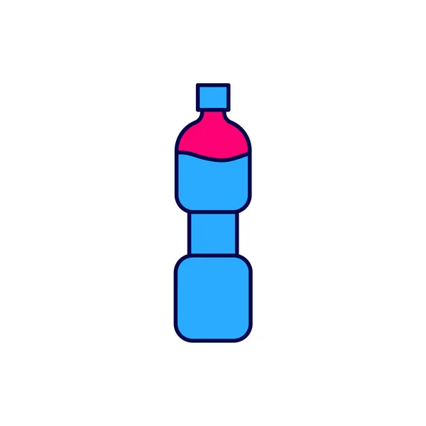 Filled Outline Bottle Water Icon Isolated White Background Soda Aqua — 图库矢量图片