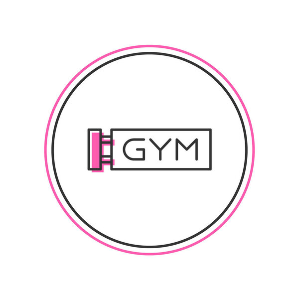 Filled outline Location gym icon isolated on white background. Vector.