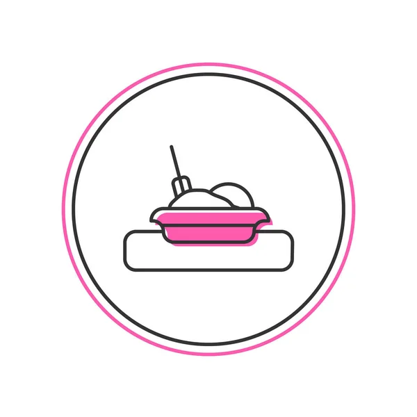 填充轮廓板 叉子和刀图标隔离在白色背景上 餐具的象征 餐厅标志 — 图库矢量图片