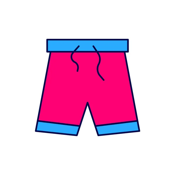 Filled Outline Swimming Trunks Icon Isolated White Background Vector — 图库矢量图片