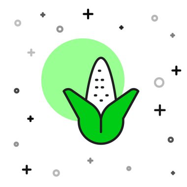 Doldurulmuş Corn simgesi beyaz arkaplanda izole edildi. Vektör.