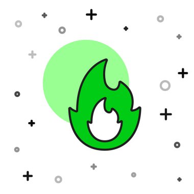 Doldurulmuş Ateş alevi simgesi beyaz arkaplanda izole edildi. Vektör.