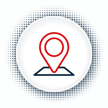 Çizgi Haritası simgesi beyaz arkaplanda izole edildi. Navigasyon, işaret, konum, harita, GPS, yön, yer, pusula, arama konsepti. Renkli taslak konsepti. Vektör.