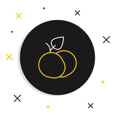 Mango çizgisi meyve simgesi beyaz arkaplanda izole edildi. Renkli taslak konsepti. Vektör.