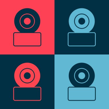 Pop Art Paten Tekerleği simgesi renk arkaplanında izole edildi. Kaykay tekerleği. Vektör.