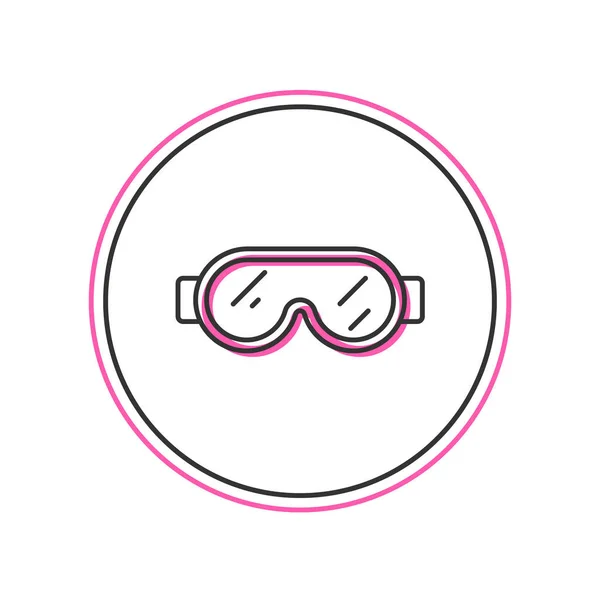 Filled Outline Safety Goggle Glasses Icon Isolated White Background Vector — Stock Vector