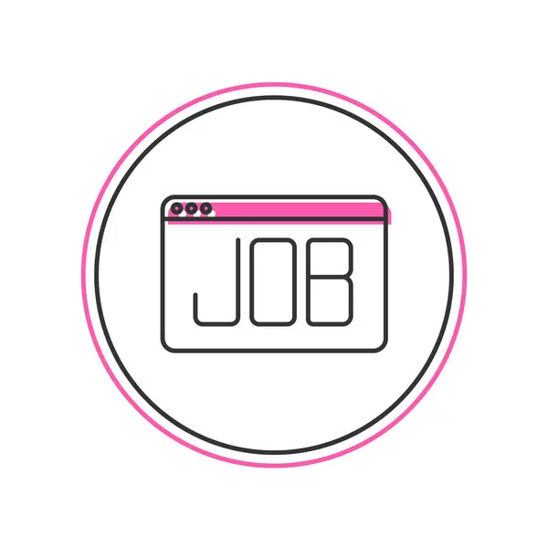 Filled Outline Search Job Icon Isolated White Background Recruitment Selection — ストックベクタ