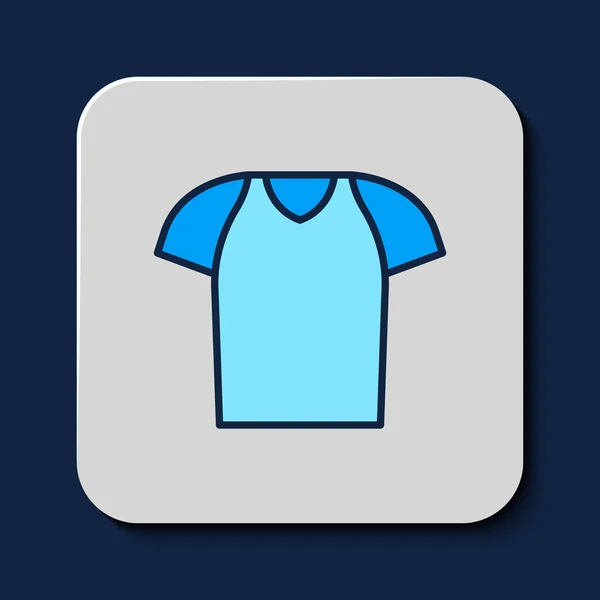 Esboço Preenchido Ícone Camiseta Isolado Fundo Azul Camisa Vetor —  Vetores de Stock