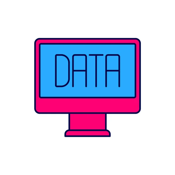 Filled Outline Data Analysis Icon Isolated White Background Business Data — Wektor stockowy