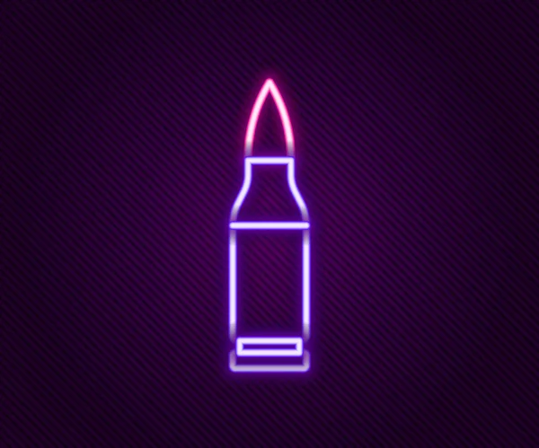Glödande Neon Line Kula Ikon Isolerad Svart Bakgrund Färgstarkt Skisskoncept — Stock vektor