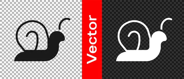 Icône Escargot Noir Isolé Sur Fond Transparent Vecteur — Image vectorielle
