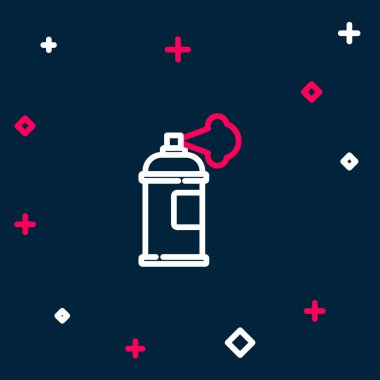 Mavi arkaplanda çizgi boyası ikonu izole edildi. Renkli taslak konsepti. Vektör.