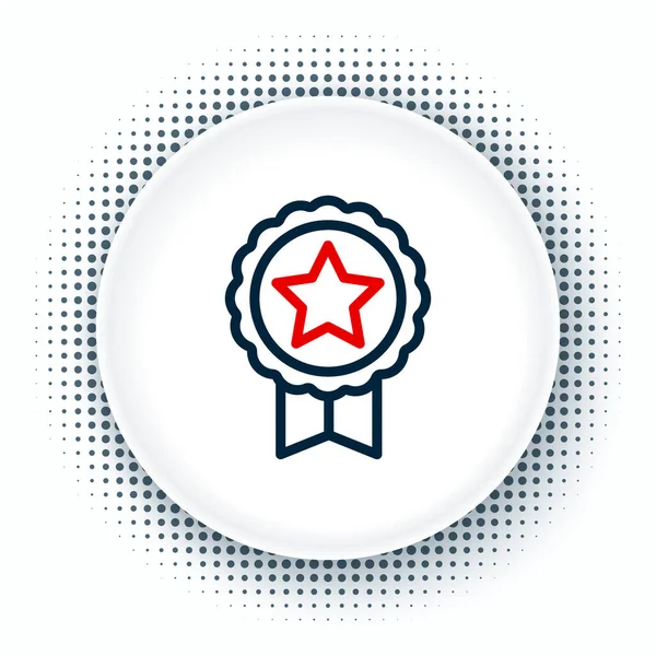 Linka Medaile Ikonou Hvězdy Izolované Bílém Pozadí Znamení Vítězů Medaile — Stockový vektor
