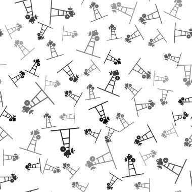 Siyah uydu çanak ikonu beyaz arkaplanda izole edilmiş pürüzsüz desen. Radyo anten, astronomi ve uzay araştırması. Vektör.