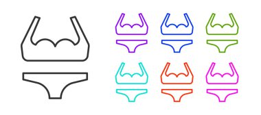 Siyah çizgi mayo simgesi beyaz arkaplanda izole edildi. Simgeleri renklendirin. Vektör.