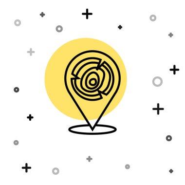 Siyah çizgi tahta kütük simgesi beyaz arkaplanda izole edildi. Yakacak odun yığını. Rastgele dinamik şekiller. Vektör.