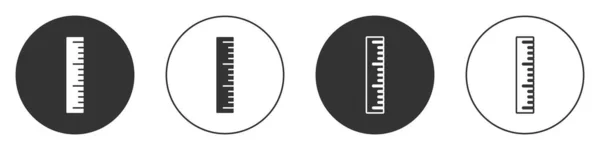 Μαύρο Εικονίδιο Ruler Απομονωμένο Λευκό Φόντο Σύμβολο Στρέιτ Κουμπί Διάνυσμα — Διανυσματικό Αρχείο