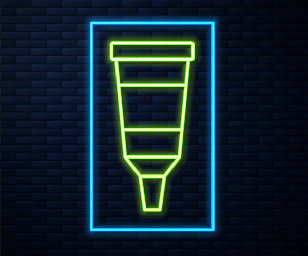 Linea Neon Incandescente Tubo Con Icona Tavolozza Vernice Isolato Sfondo — Vettoriale Stock
