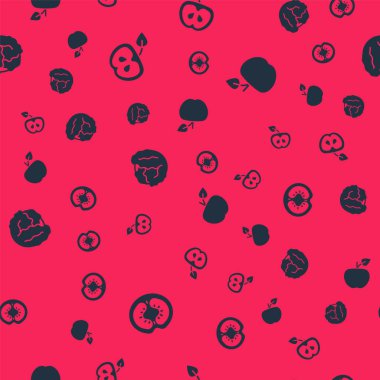 Domatesli Elma Lahanası 'nı ve kusursuz deseni hazırla. Vektör.