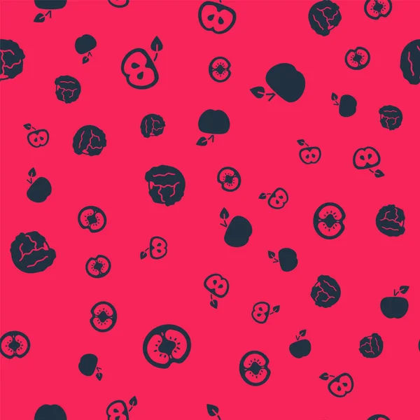 Domatesli Elma Lahanası 'nı ve kusursuz deseni hazırla. Vektör.