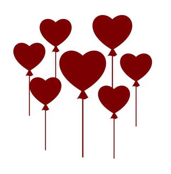 Καρδιά Σχήμα Γιρλάντα Μπαλόνι Πρότυπο Αυτοκόλλητο — Διανυσματικό Αρχείο