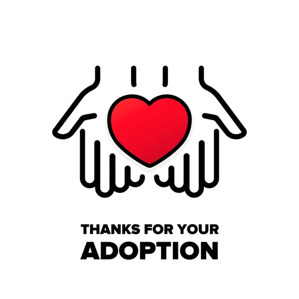 Gracias Por Vector Banner Adopción Fomentar Concepto Familiar Adopción Niños — Archivo Imágenes Vectoriales