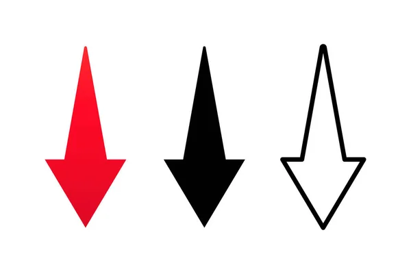 Freccia Giù Icona Impostata Vettore Scaricare Icona Caricare File Vettore — Vettoriale Stock