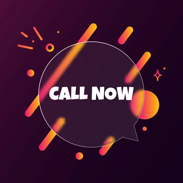 Llame Ahora Banner Burbuja Voz Con Texto Call Now Estilo — Archivo Imágenes Vectoriales