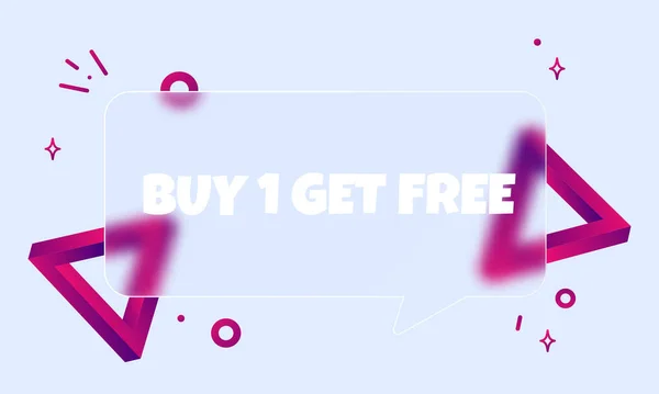 Αγοράστε Δωρεάν Διαφημιστικό Banner Ομιλίας Buy One Get Free Text — Διανυσματικό Αρχείο
