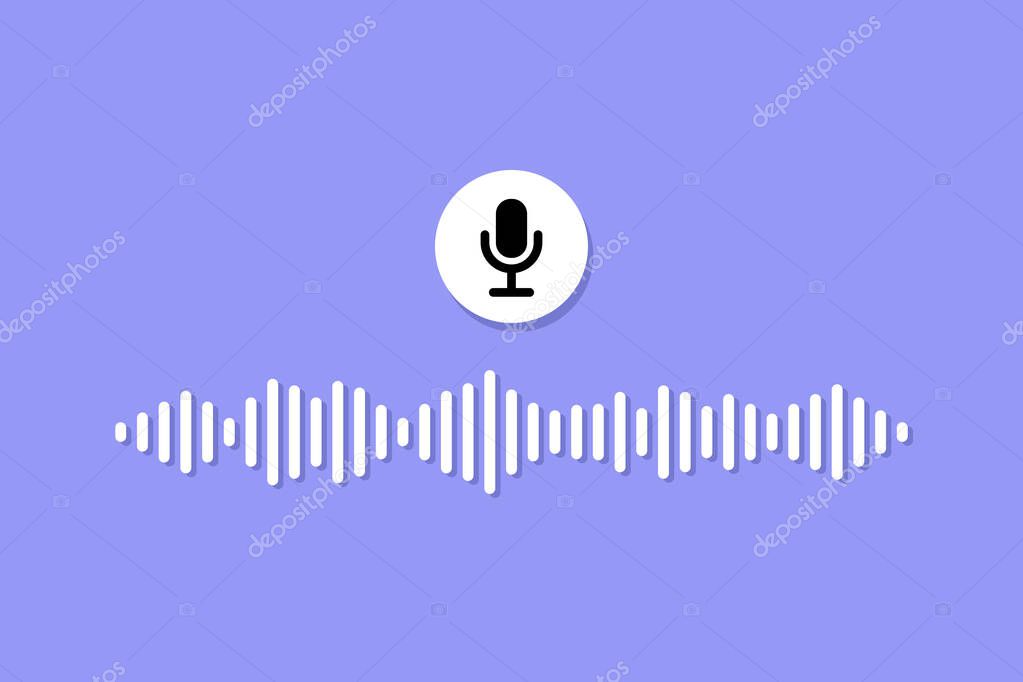 Voice recording icon. Personal assistant. Recording studio. Vector on isolated background. EPS 10.